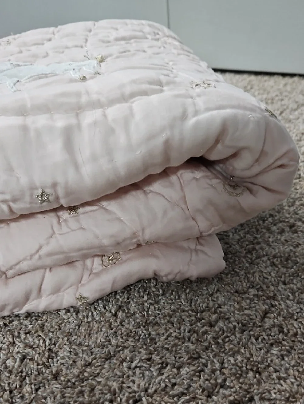Soft Pink Quilted Unicorn Throw Blanket